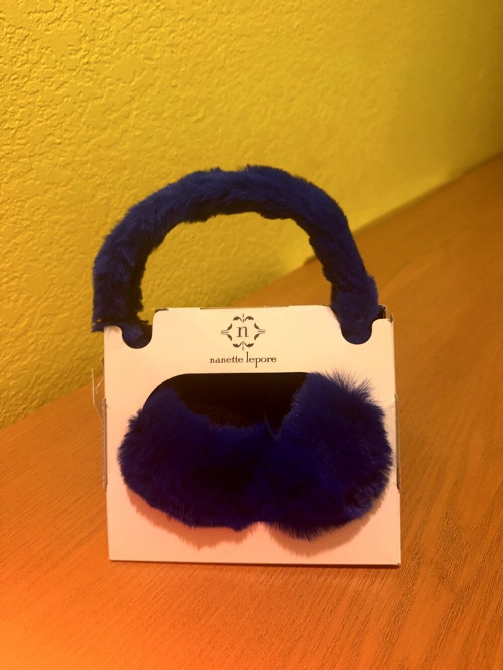 Nanette Lepore Faux Fur Earmuffs Royal Blue NWT